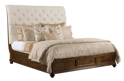 Traditional Herndon California King Upholstered Sleigh Bed