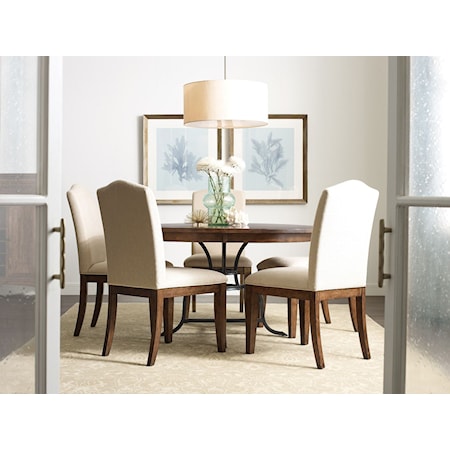 54&quot; Round Dining Table  w/ Metal Base