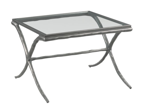 Transitional Glass Top Coffee Table