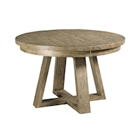Button Solid Wood Dining Table with One Extension Leaf