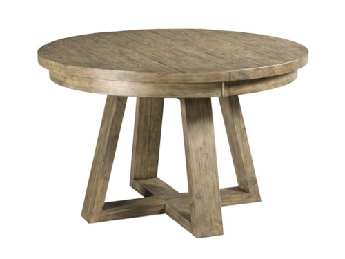 Button Solid Wood Dining Table with One Extension Leaf