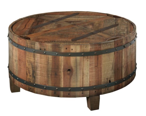 Round Barrel Inspired Cocktail Table