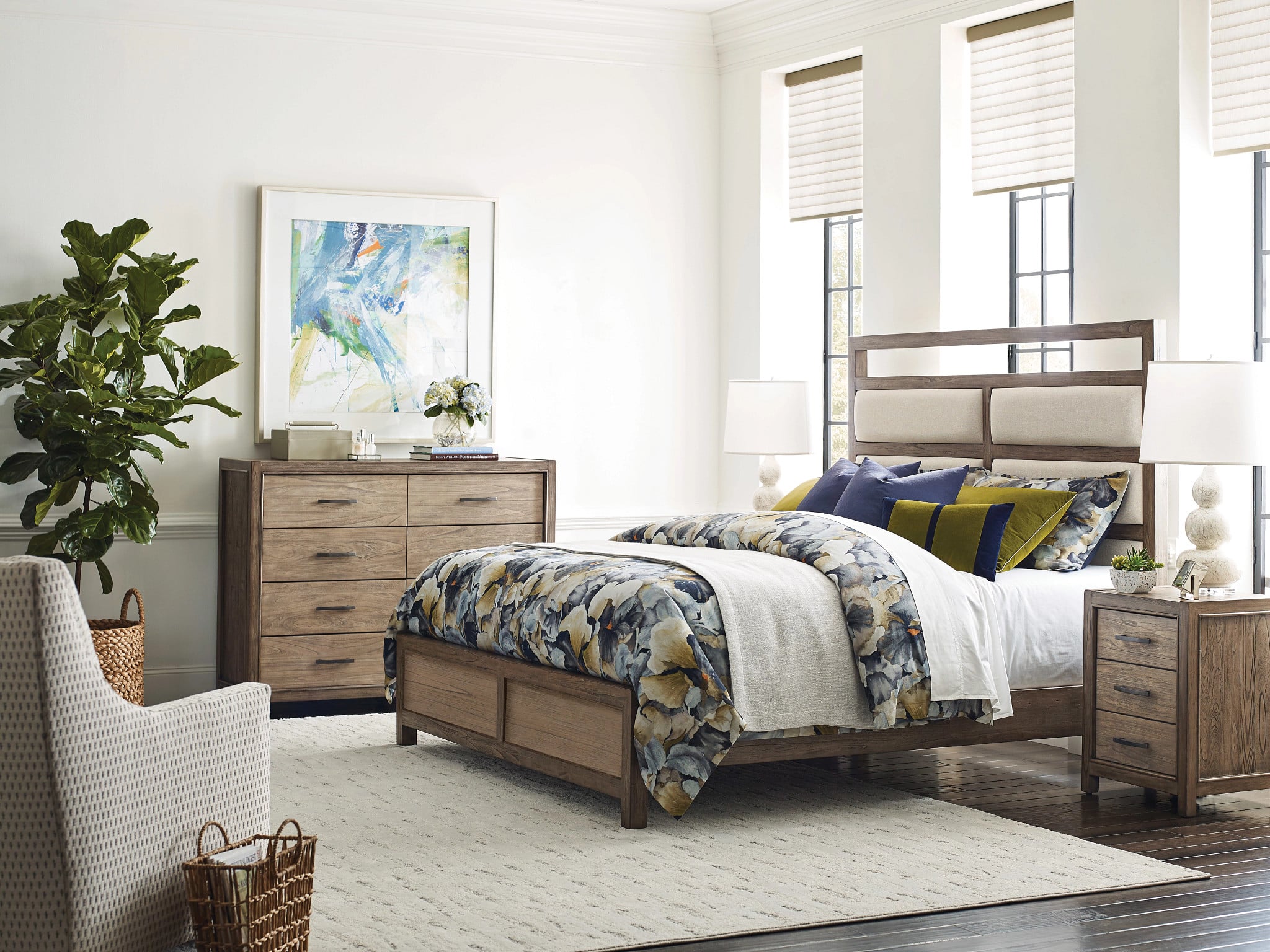 Wyatt Cal King Upholstered Bed - Complete