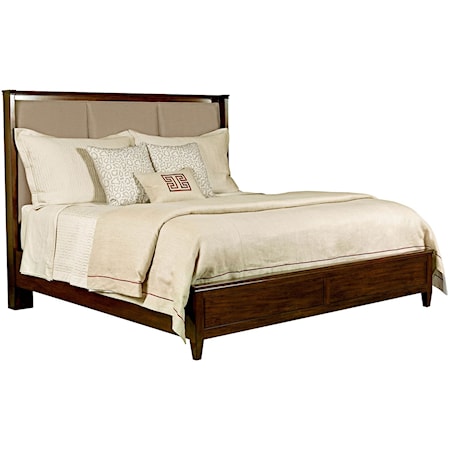 Spectrum Queen Upholstered Bed in Mushroom Fabric