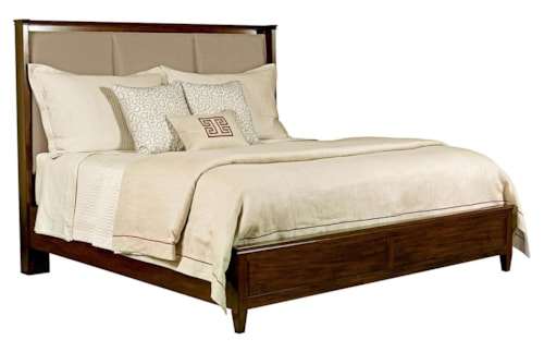 Spectrum King Upholstered Bed in Mushroom Fabric