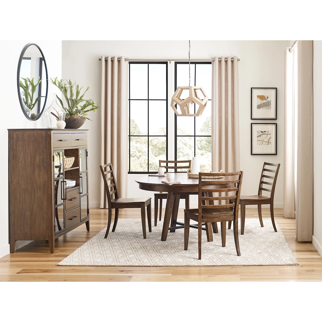 Kincaid Furniture Abode Salter Round Dining Table Complete