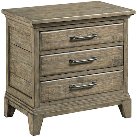 Blair Three Drawer Nightstand with Night Light and Electrical Outlet