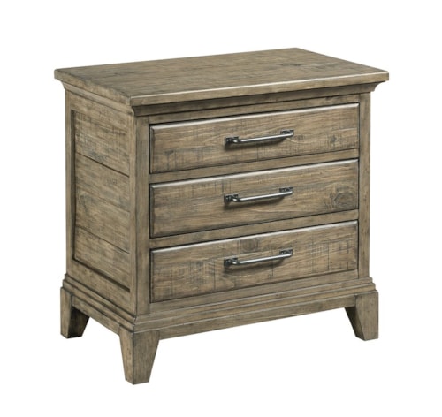 Blair Three Drawer Nightstand with Night Light and Electrical Outlet