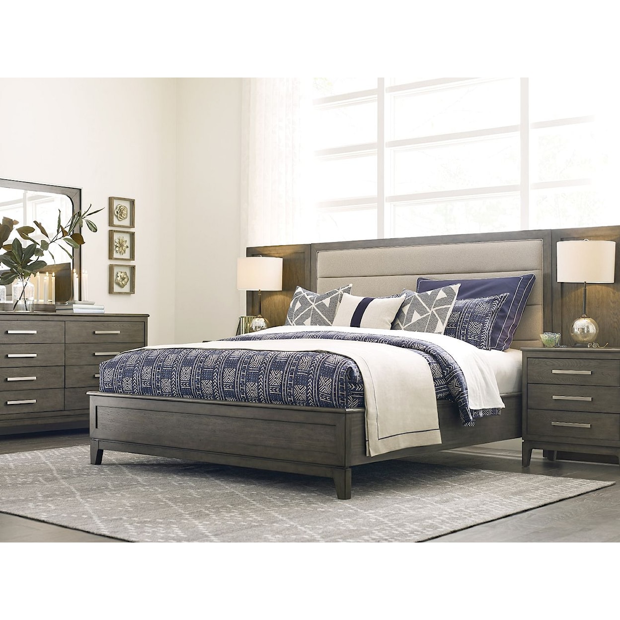 Kincaid Furniture Cascade Ross King Upholstered Panel Bed