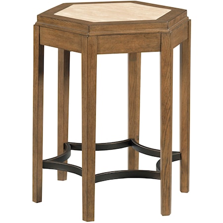 Rustic Hexagon-Shaped Chairside Table