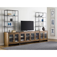 Transitional 8-Door TV Console with Wire Management