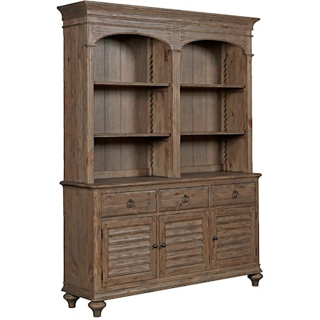 Hastings Open Hutch and Buffet with Adjustable Shelves