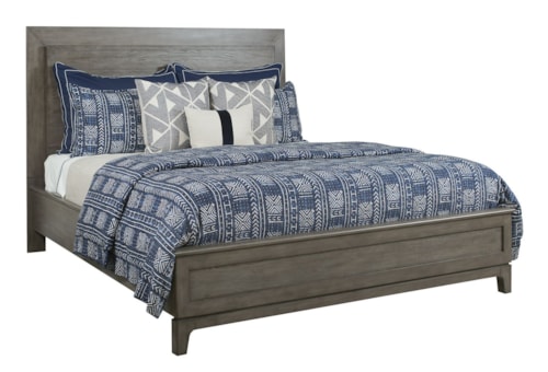 Kline Queen Solid Wood Panel Bed and LED Lighting