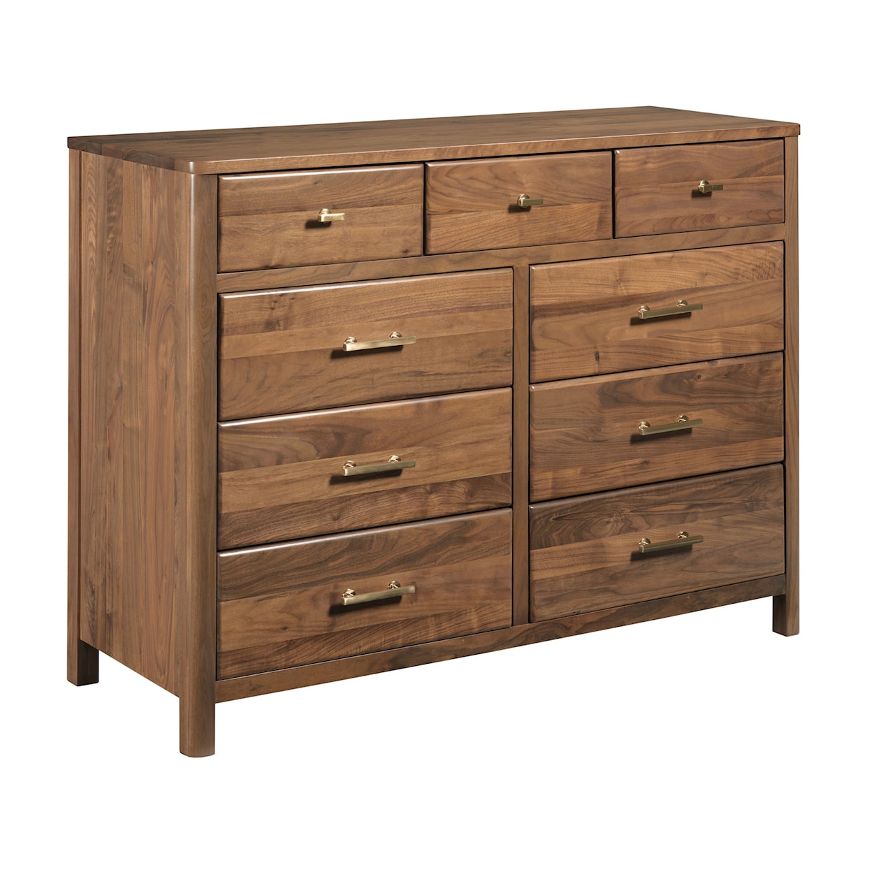 Kincaid Furniture Monogram Walnut Flat Top Nine Drawer Dresser