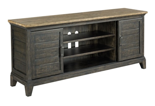 Arden Entertainment Console with Sliding Doors and Built-In Electrical Outlet