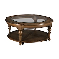 Traditional Corso Round Coffee Table with Casters