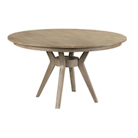 44" Round Solid Wood Dining Table with Modern Tapered Wood Base