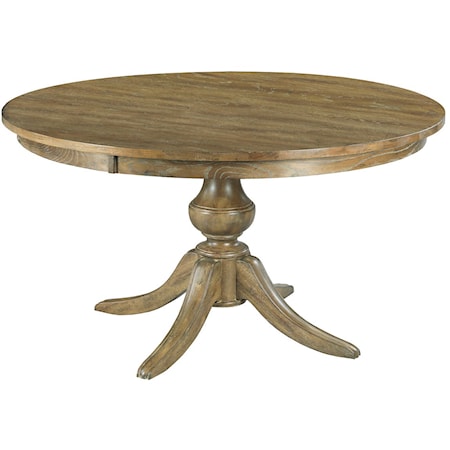 54" Round Dining Table w/ Wood Base