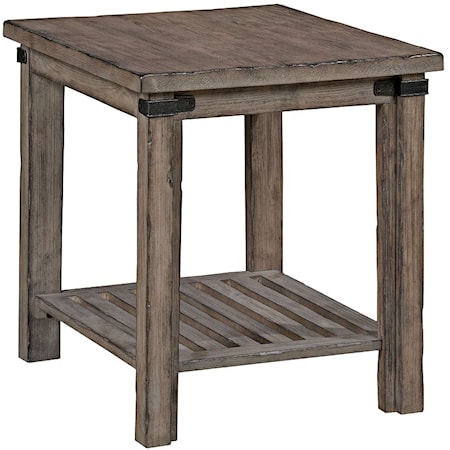 Rustic Weathered Gray End Table