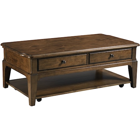 Traditional Rectangular Washburn Coffee Table with Casters