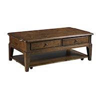 Traditional Rectangular Washburn Coffee Table with Casters