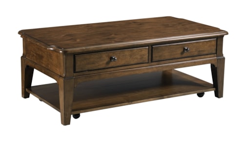 Traditional Rectangular Washburn Coffee Table with Casters