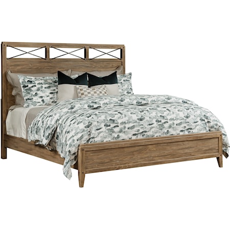 Jackson California King Solid Wood Bed with Metal Detail