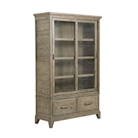 Darby Solid Wood China Cabinet with Seed Glass Doors and Touch Lighting