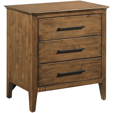 Transitional 3-Drawer Nightstand