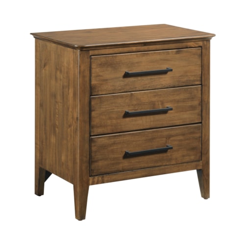 Transitional 3-Drawer Nightstand
