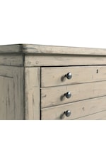 Kincaid Furniture Acquisitions Rustic Brimley 4-Drawer Map Bachelor's Chest with Built In Lighting & Outlets