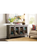 Kincaid Furniture Acquisitions Alma Rustic Four Door Accent Console with Seeded Glass Doors