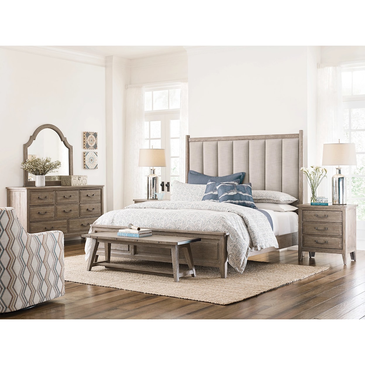 Kincaid Furniture Urban Cottage Oakmont King Upholstered Panel Bed