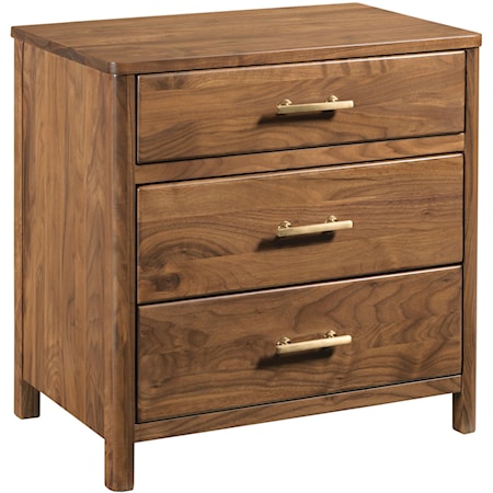 Transitional 3-Drawer Nightstand