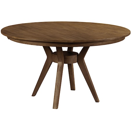 44" Round Dining Table with Modern Wood Base