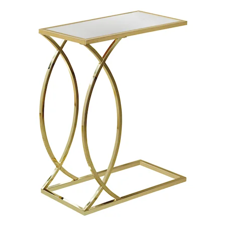  Gold Accent Table with Mirrored Top
