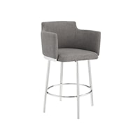Contemporary Upholstered Bar Stool with Swivel Base