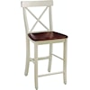 John Thomas Dining Essentials X-Back Stool in Almond & Espresso