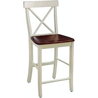 Transitional X-Back Stool in Almond & Espresso