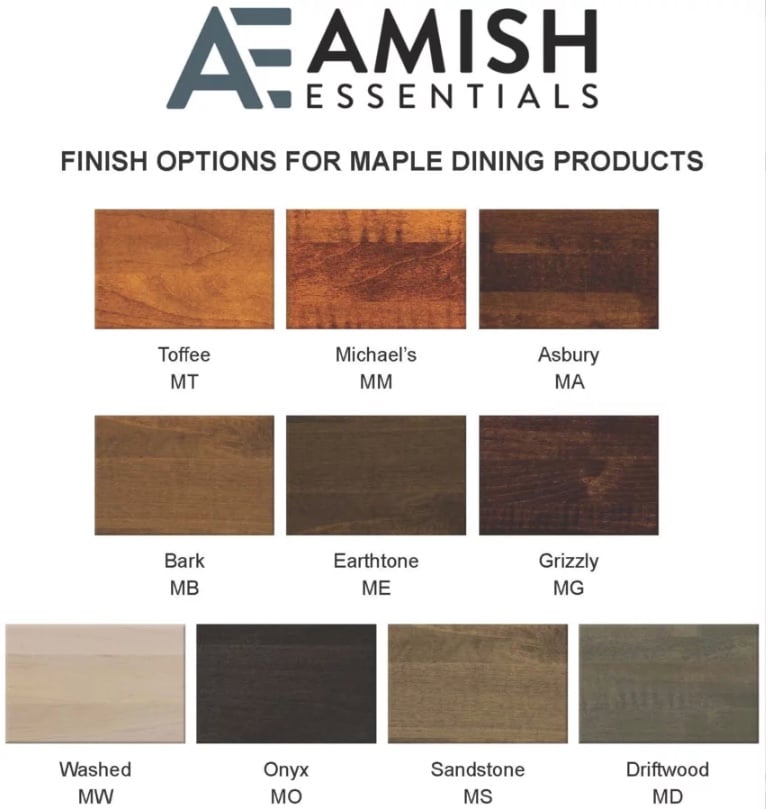 Archbold Furniture Amish Essentials Casual Dining 7pc Bow End Dining Set