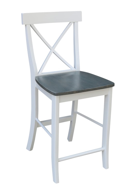 Farmhouse Bar Stool with X-Back