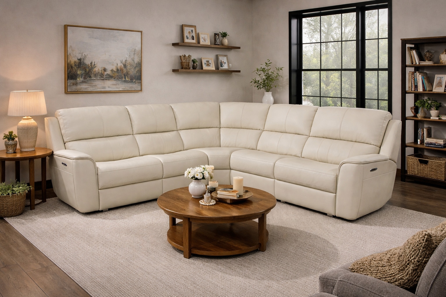 Power Reclining Leather Sectional