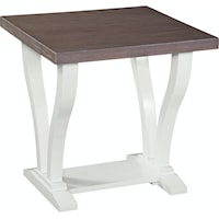 Farmhouse Square End Table with Trestle Base