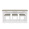 Riverside Furniture Cora Sofa Table with 3 Stools