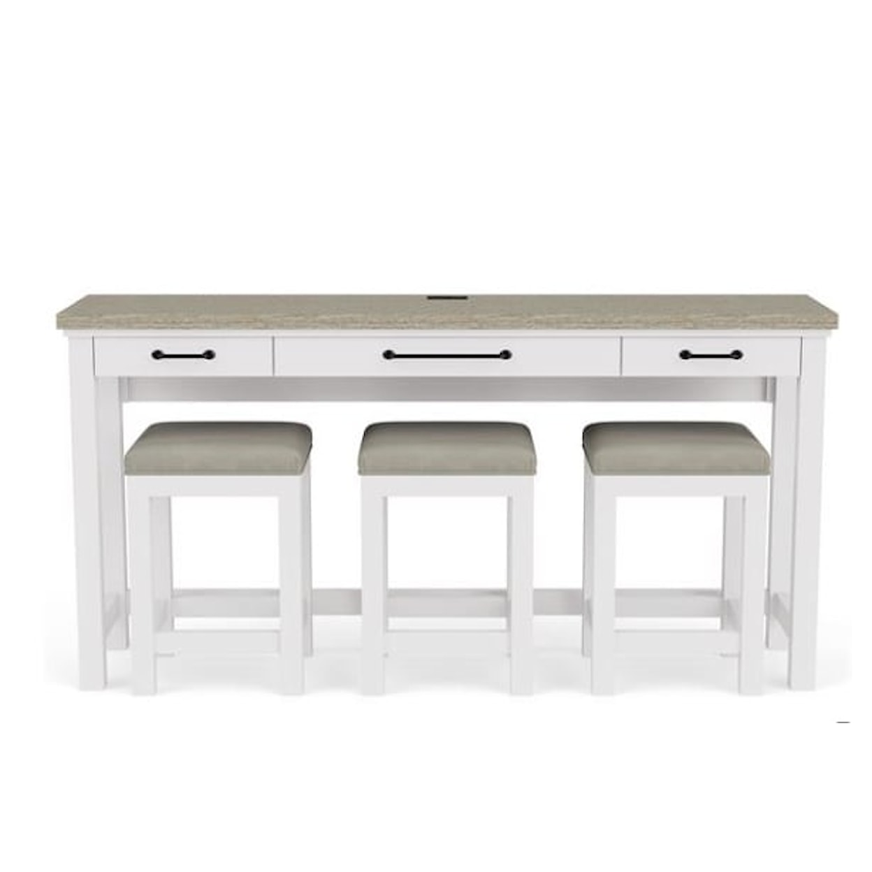 Riverside Furniture Cora Sofa Table with 3 Stools