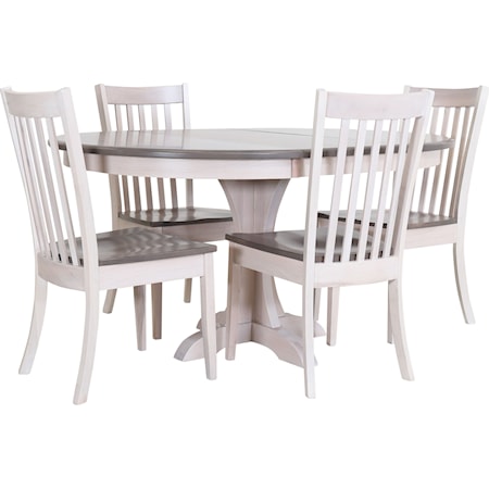 5pc Mary Dining Table and Alex Chair Set