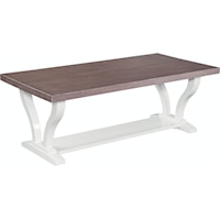 Farmhouse Rectangular Coffee Table with Trestle Base