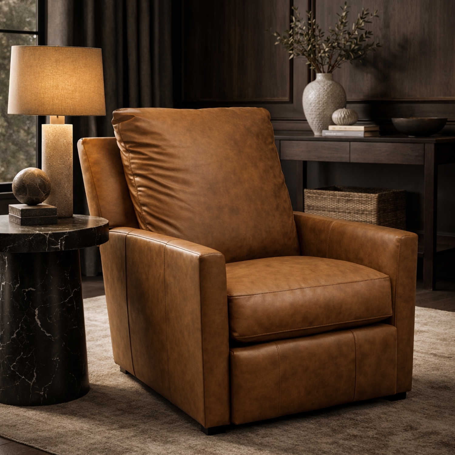 Lilah Leather Swivel Recliner