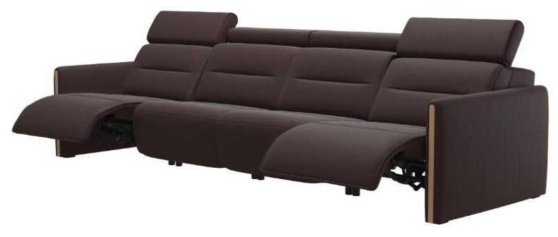 Power 4-Seat Sofa with Wood Arms