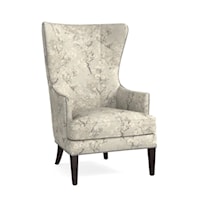 Contemporary Accent Chair with Curved Wing Design